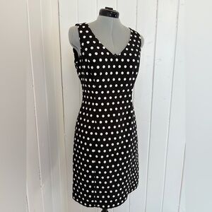 Lauren Ralph Lauren Black & White Polka Dot Sheath Dress – Size 6